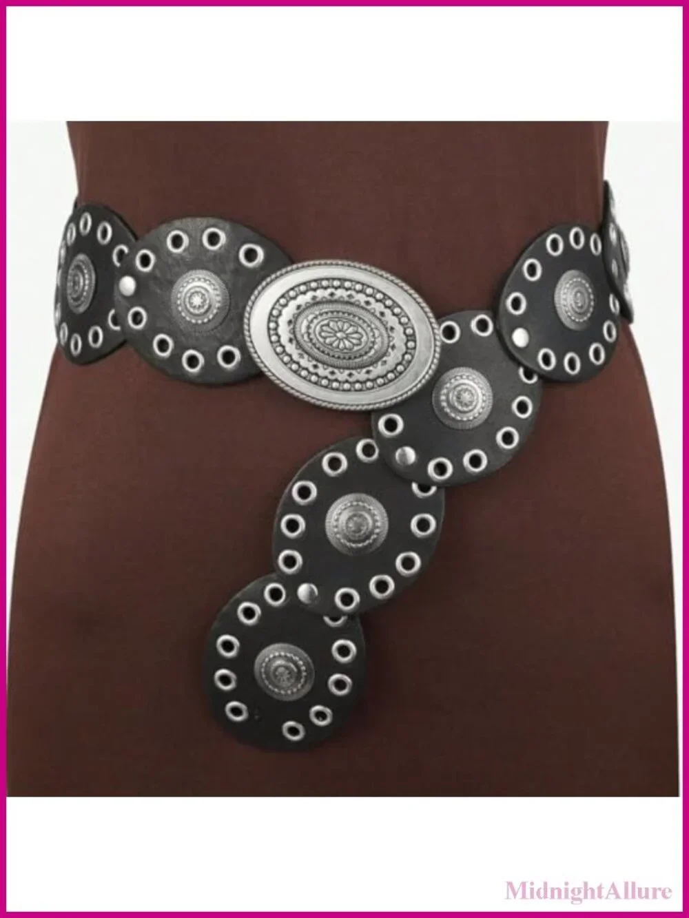 Western Cowboy Belt PU Leather Adjustable Wide Waist Belt for Women Dresses